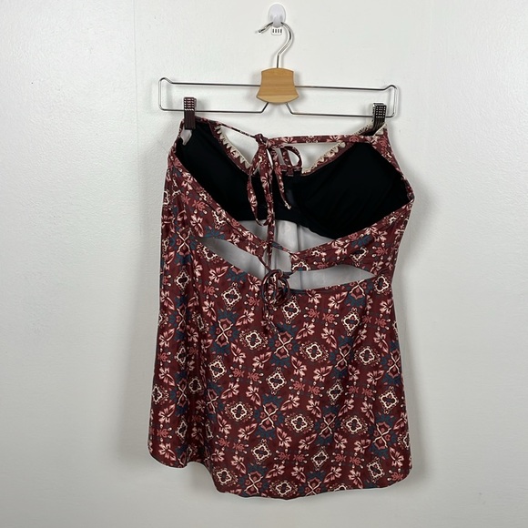 Swimsuits For All Women 16 Floral 2 Piece Swimsuit Tunic Halter Top Built In Bra - Picture 8 of 10